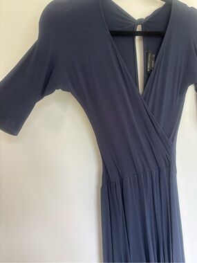BCBG Max Azria Wrap Navy Midi Dress